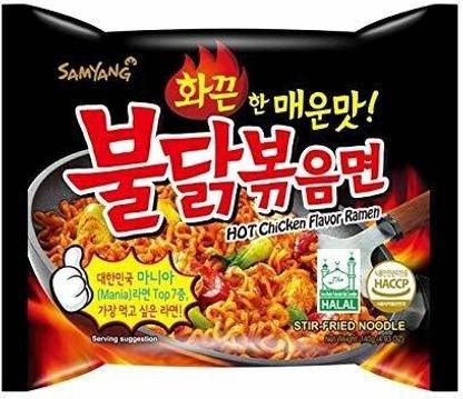 Samyang Hot Chicken Ramen Stir Fried Flavoured Noodles| 140gm - Pack of 1 | Imported Instant Noodles Non-vegetarian