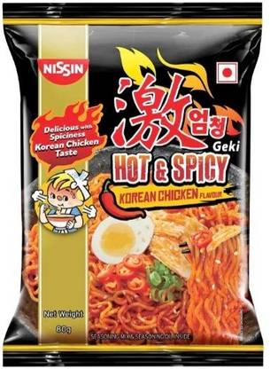 Nissin HOT & SPICY KOREAN CHICKEN NOODLES Instant Noodles Non-vegetarian