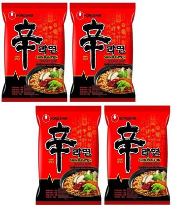 Nongshim Shin Ramyun Korean Style Instant Noodles 120gm*4GM(Pack Of 4) Instant Noodles Vegetarian