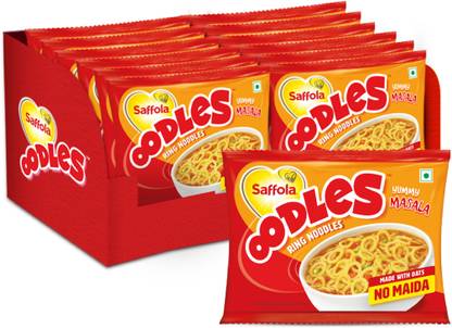 Saffola Oodles Yummy Masala No Maida Whole Grain Oats Instant Noodles Vegetarian