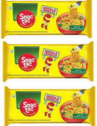 snac tac INSTANT MASALA NOODLES PACK OF 3 Instant Noodles Vegetarian