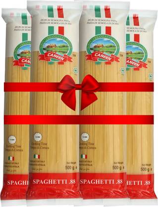 caneen Spaghetti Pasta | Durum Wheat Pasta | Vegan Pasta - 500 Gm each (Pack of 4) Instant Noodles Vegetarian