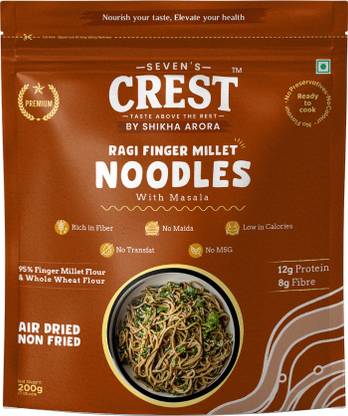 sevens crest Ragi Finger Millet Noodles 200 gm (Pack of 1) Instant Noodles Vegetarian
