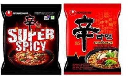 Nongshim Shin Ramyun & Red Super Spicy Korean Style Instant Noodles Instant Noodles Vegetarian