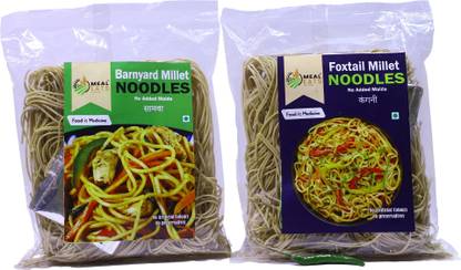 MEALEATS Barnyard and Foxtail Millet Noodles Combo Ready to Cook Maida and Gluten Free Instant Noodles Vegetarian