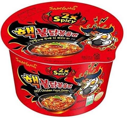 Samyang Bowl hot chicken flavour Ramen Instant korean noodle (Carbo& 2x spicy) Instant Noodles Non-vegetarian