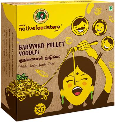 Nativefoodstore Kuthiraivali / Barnyard Millet Noodles|Sanwa Noodles | Udalu Noodles- 210gm Instant Noodles Vegetarian