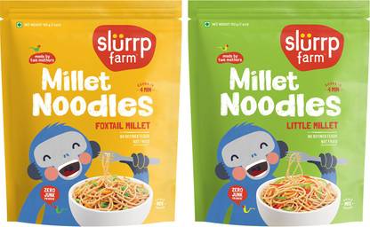 Slurrp Farm No Maida Millet Noodles Combo, Not Fried, No MSG Hakka Noodles Vegetarian