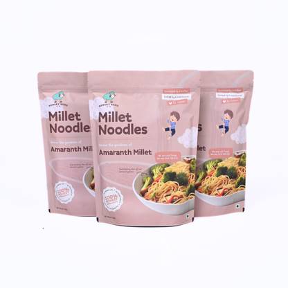 HUNGRY BUMS Amaranth Millet Noodles 100% Sun Dried, Non-Fried No Maida Gluten Free Instant Noodles Vegetarian