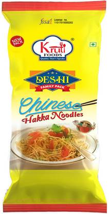 Krutifoods Deshi hakka Noodles, 100% Natural, No Preservatives, 1kg Hakka Noodles Vegetarian