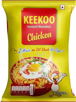 keekoo 6 in 1 Chicken Instant Masala Noodles Instant Noodles Non-vegetarian