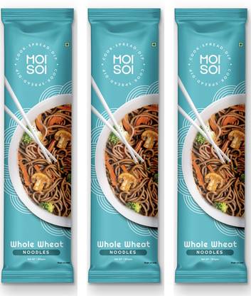MOI SOI Whole Wheat Noodles Pack of 3|No Preservatives|Not Fried Hakka Noodles Vegetarian