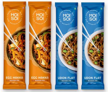 MOI SOI Noodle Value Pack of 2 x Egg Hakka Noodles & 2 x Udon Noodles (Combo Offer) Hakka Noodles Non-vegetarian