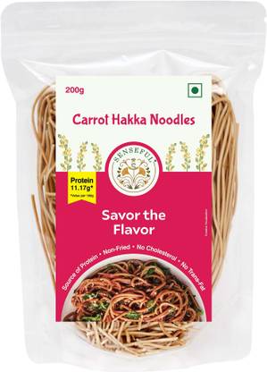 SENSEFUL Carrot Noodles - Vegetable Noodles - Non-Fried, No MSG, Nutritious & Preservative Free Hakka Noodles Vegetarian