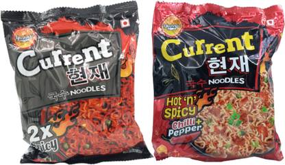 Current 2X Spicy and Hot & Spicy Instant Noodles Non-vegetarian