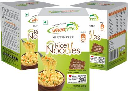 wheafree Rice Noodles - Gluten Free - Pack of 3 (200g each) Instant Noodles Vegetarian