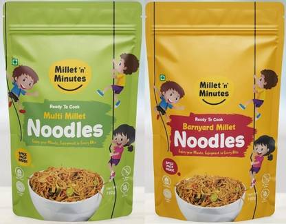 Millet 'n' Minutes BARNYARD MILLET - MULTI MILLET NOODLES COMBO - PACK OF 2 Hakka Noodles Vegetarian