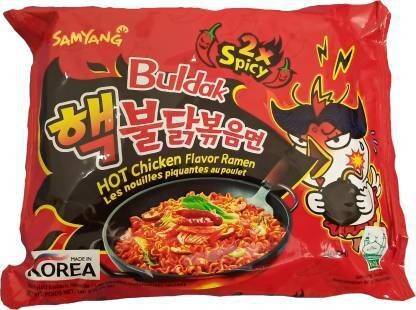 साम्यांग 2X स्पाइसी हॉट चिकन फ्लेवर इंस्टेंट कोरियन नूडल्स - 140gm इंस्टेंट नूडल्स 140 g