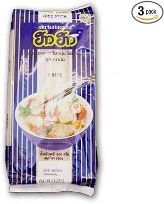 How How Rice Stick Noodle, 500 g Each (5 mm) - Pack of 3 Rice Noodles Vegetarian