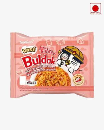 Samyang Buldak Chicken Rose Flavour Instant Korean Noodles-140g (Pack of 1)|(Imported) Instant Noodles Non-vegetarian