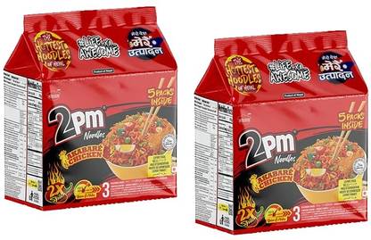 2pm Akabare Chicken Flavoured 2X Spicy Noodles 100 gms | Pack of 10 Instant Noodles Non-vegetarian