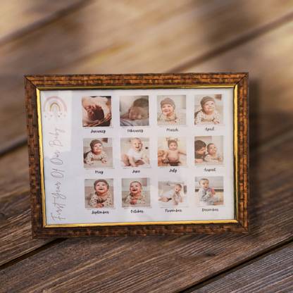 PrintLoudge Customized photo frame for baby, photo frame with name 11.7 inch Wooden