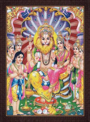 craftery Sri Lakshmi Narasimha Swamy Religious Frame