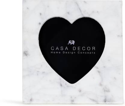 CASA DECOR White Marble Table Photo Frame