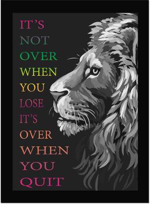 It's Not Over - Motivational Quote Framed Wall Poster, Inspirational Quotes, Print with Frame, Home, Office Decor, Motivation Quotes Poster Framed Fine Art Print