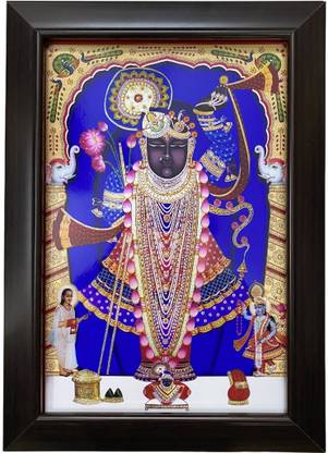 pragyapictures Lord Shri Nath Ji for Pooja Religious Frame