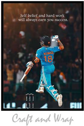 Preminum Quality Virat Koli Wall Photo Frame Paper Print