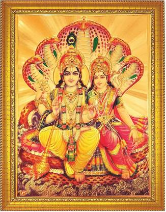 AY FASHION Goddess Laxmi Photo frame , (Gold, 1 Photo(s), 30X42cm) Religious Frame