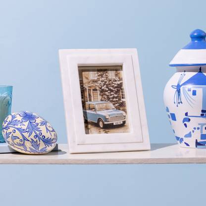 Artstory White Marble Table Photo Frame