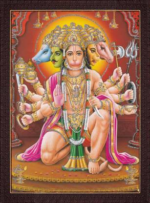 craftery Hanuman Ji Panchmukhi Roop Religious Frame