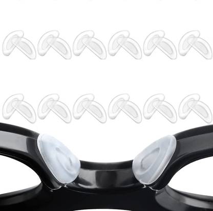 Qpets 12 Pairs Adhesive Eyeglasses Nose Pads, D Shape Stick-on Anti-Slip White Silicon Stick On Nose Pad