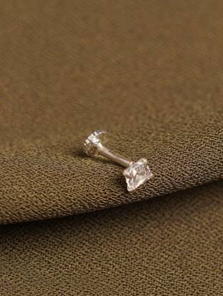 arte jewels Cubic Zirconia Sterling Silver Plated Sterling Silver Nose Stud