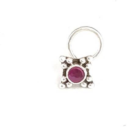 jsaj Onyx Sterling Silver Plated Silver Nose Ring
