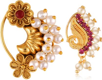 VIVASTRI Gold-plated Plated Alloy Nose Ring Set