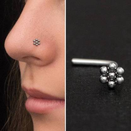 MMjewlary Sterling Silver Plated Silver Nose Stud