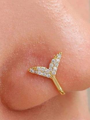 Sadhnma Gold-plated Plated Copper, Alloy Nose Stud