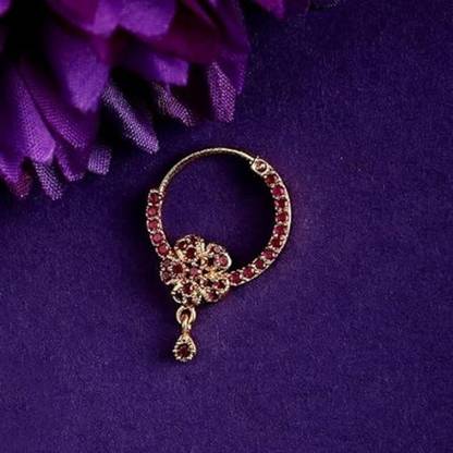 MK Gallery Cubic Zirconia Gold-plated, Rhodium Plated Brass Nose Ring