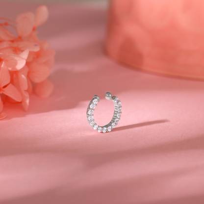 GIVA Zircon Rhodium Plated Sterling Silver Nose Ring