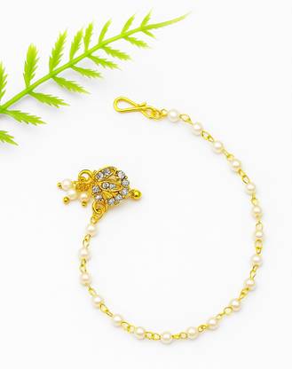 M S Badoniya Sales Pearl Gold-plated Plated Alloy Nose Ring