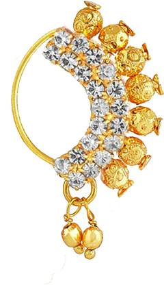 Jewelopia Cubic Zirconia Gold-plated Plated Alloy Nose Stud