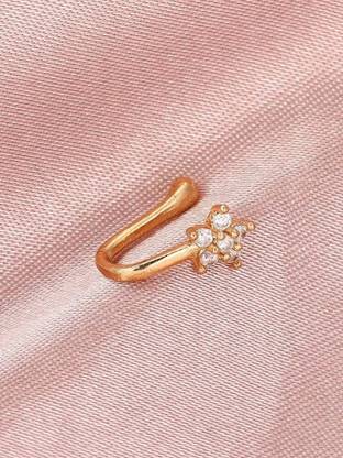 memsaabfashions Crystal Gold-plated Plated Alloy Nose Ring