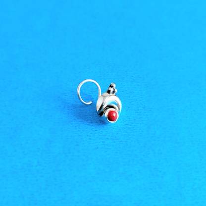 jsaj Onyx 999 Silver Plated Sterling Silver Nose Ring