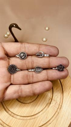 Trilohna Silver Plated Brass Nose Stud Set
