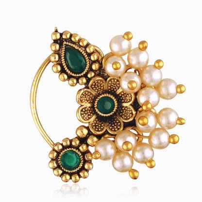 VIGHNAHARTA Pearl Gold-plated Plated Alloy Nathiya