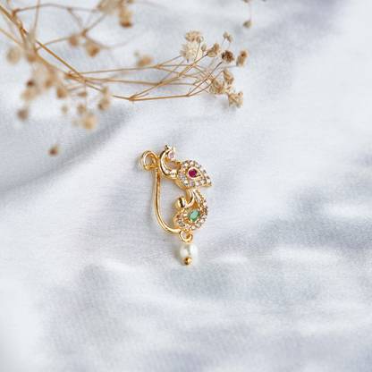opaltouch Cubic Zirconia Gold-plated Plated Brass Nose Ring