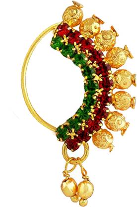 Jewelopia Cubic Zirconia, Beads Gold-plated Plated Alloy Nose Stud